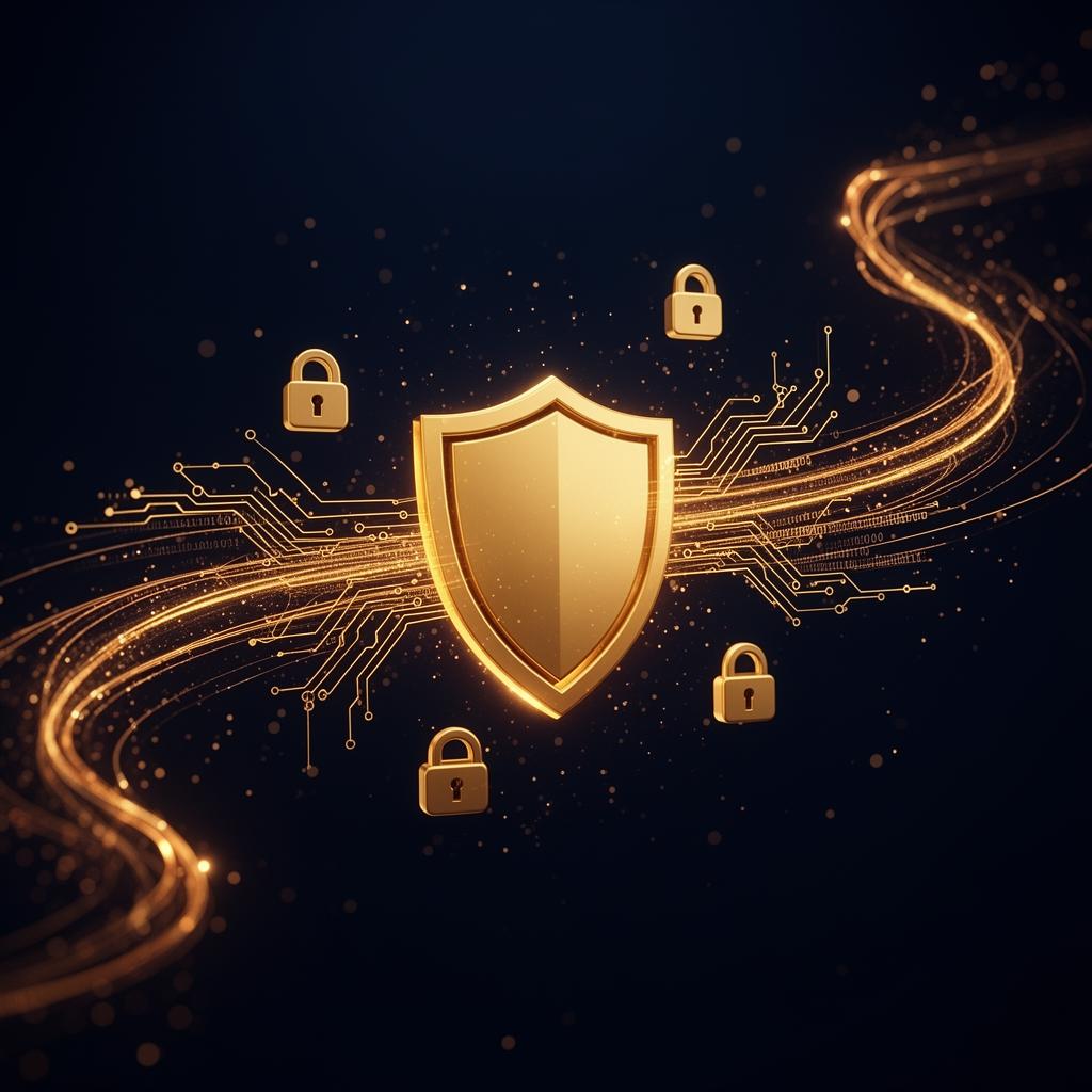 Abstract visualization of Lexpay security and encryption